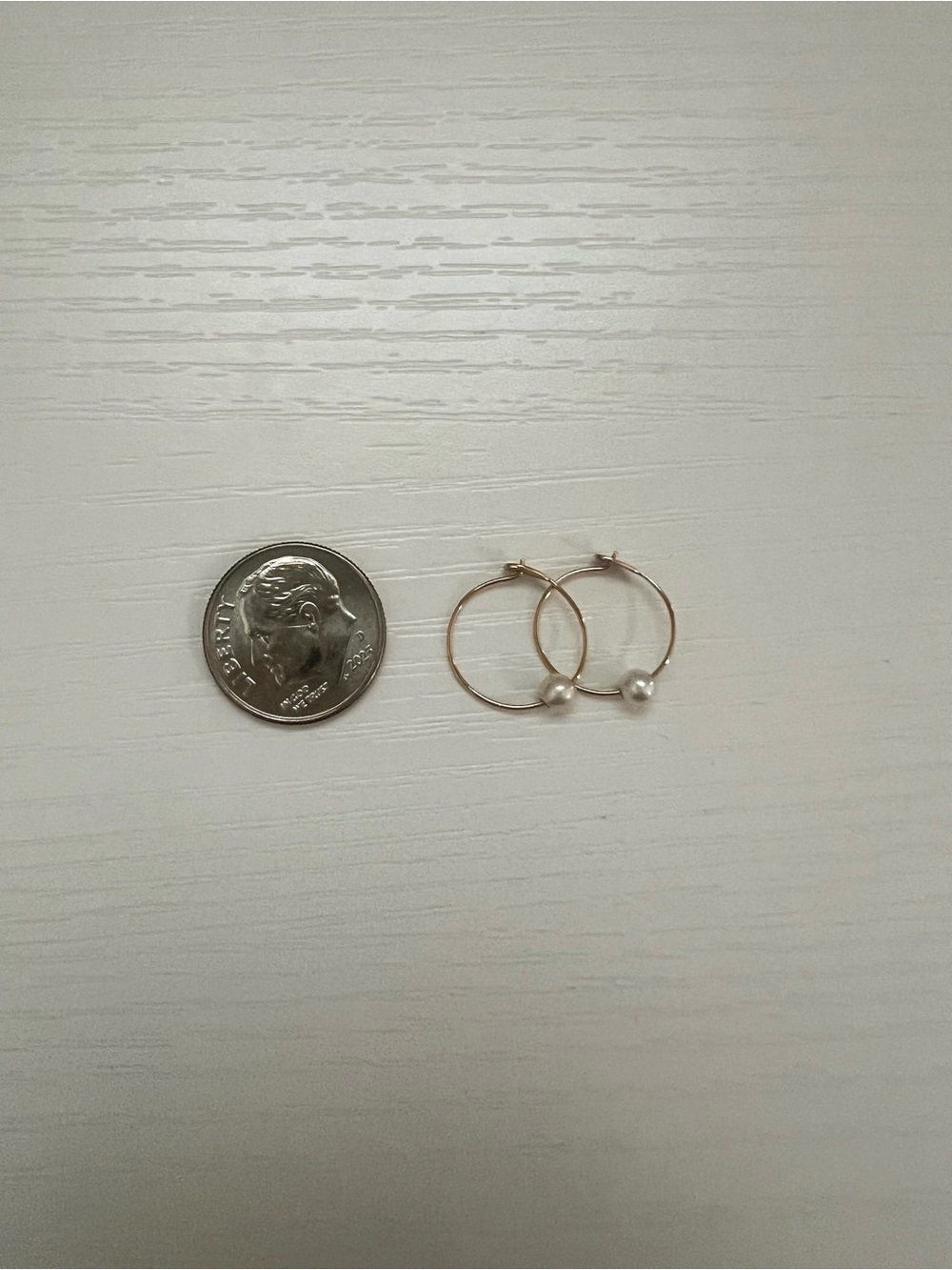 Catbird Pearl on a Wire Gold Hoop Earrings (Pair) - Picture 2 of 3